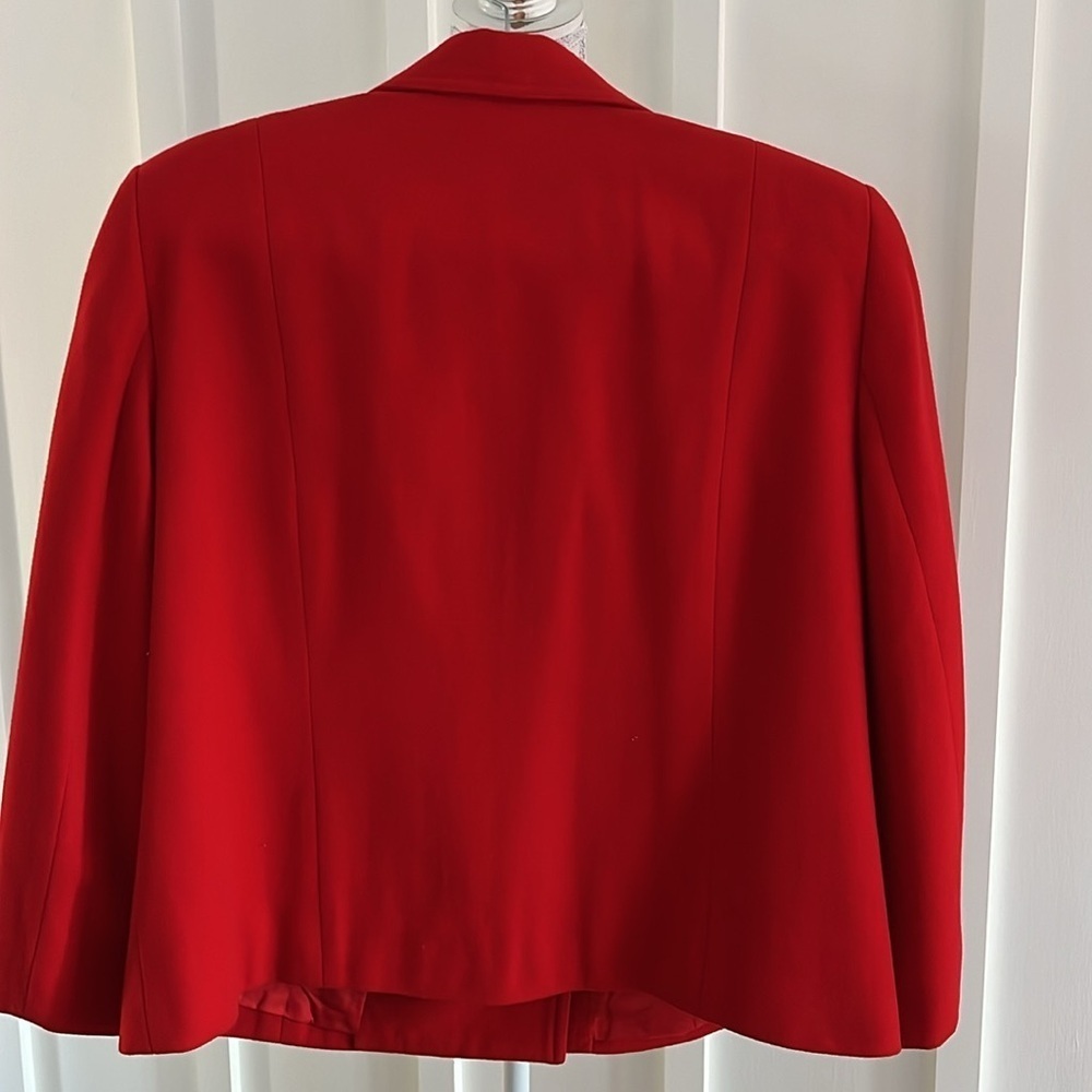 Red wool blend VALERIE STEVENS jacket - Picture 4 of 10